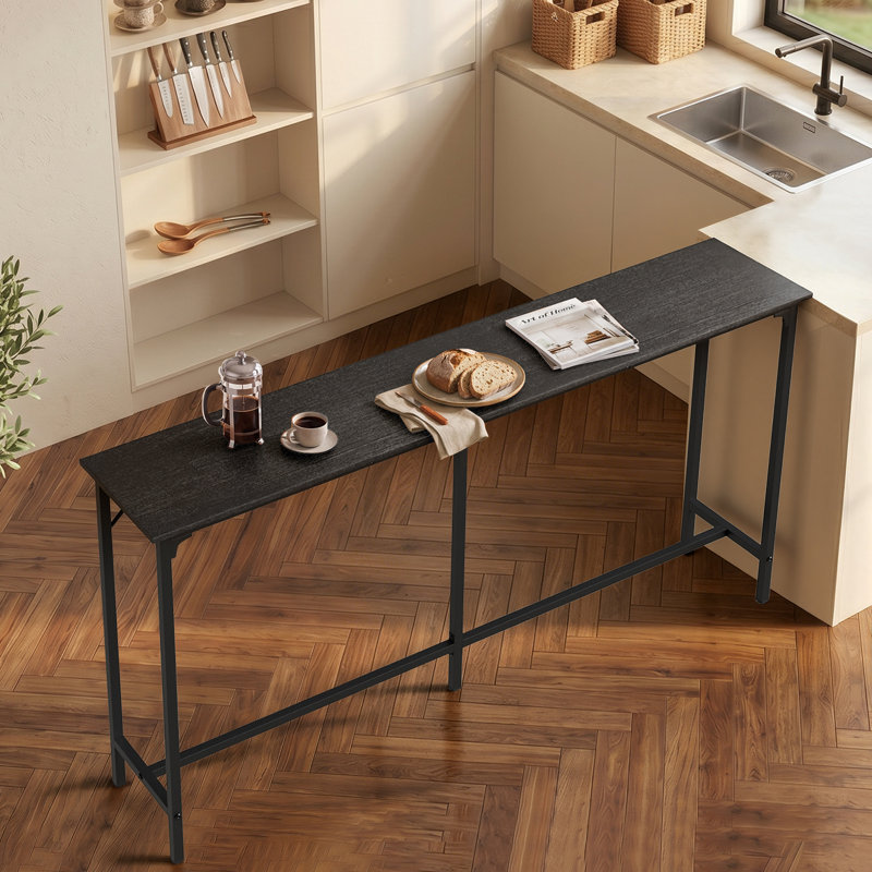 Table de salle à manger à hauteur de comptoir de 71 po avec structure en métal, table de pub pour la cuisine et le salon