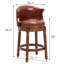 Tabouret de bar pivotant à 360 degrés avec siège en cuir et cadre en bois franc robuste-984754787