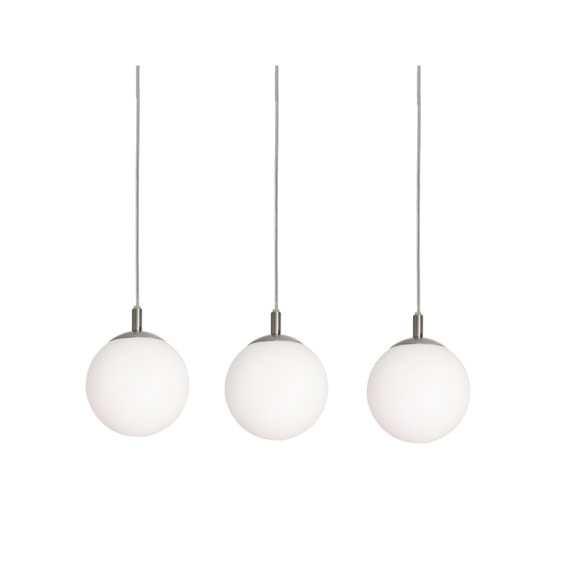Triple luminaire suspendu Altia, Nickel satiné