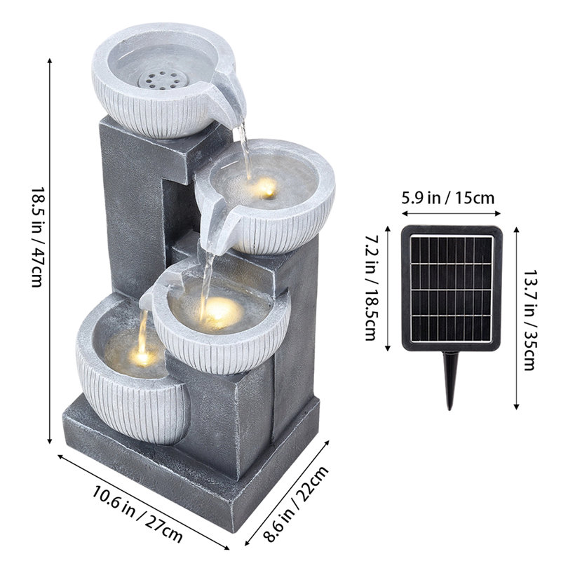 Weather Resistant Floor Fountain with Light