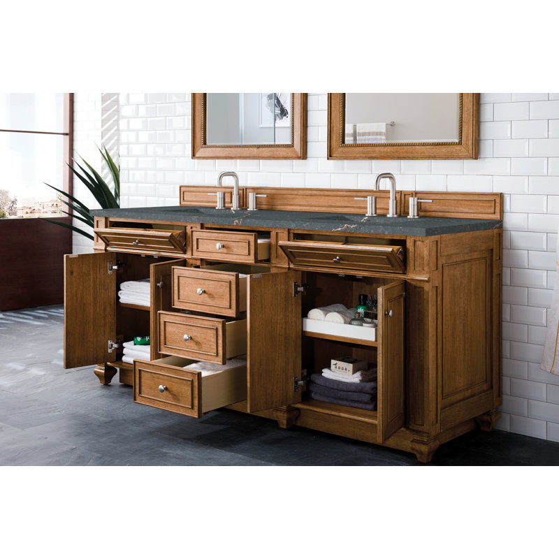 Bristol 72'' W Double Vanity, Saddle Brown, Parisien Bleu
