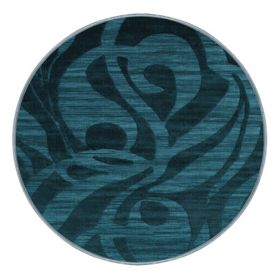 Machine Washable Abstract Blue Area Rug