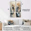 Maelström beige et bleu d'eau - Ensemble de salon mural 6 spirales abstraites-1230517994-1230517997
