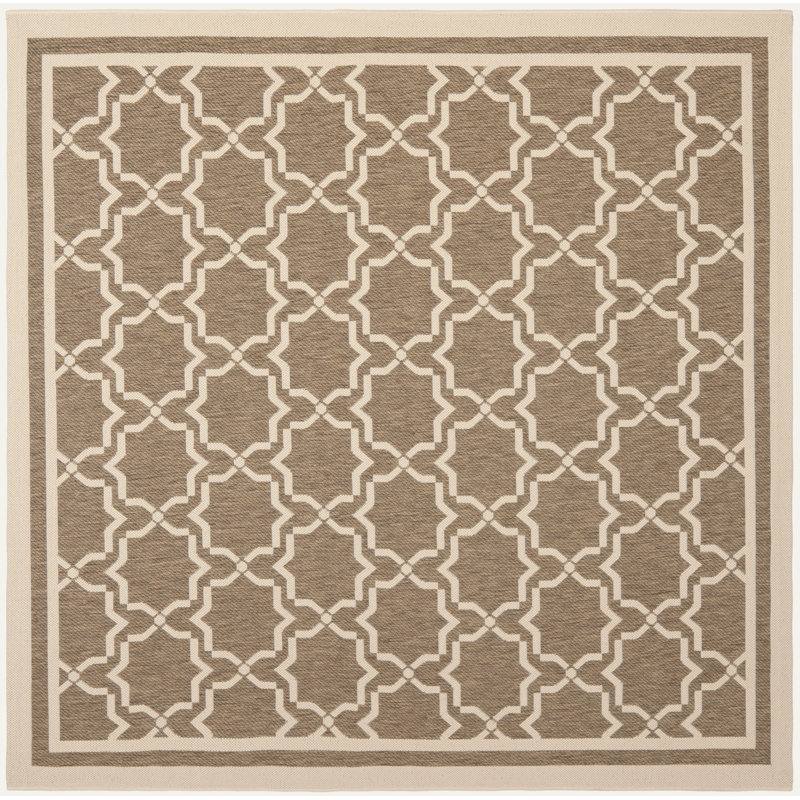 Dirks Performance Geometric Indoor/Outdoor Area Rug, Square 6'7"