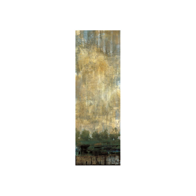 Poétique scène II - peinture sur toile, H 30 po x l 90 po x P 1,5 po, Couche de verre