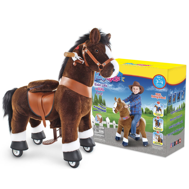 Model U Ride On Horse, Brun chocolat, Size 3 for Age 3-4