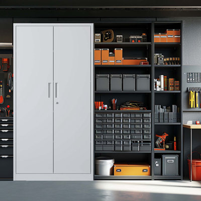 Armoire de rangement à 4 tablettes de 31,5 po de largeur Meiting