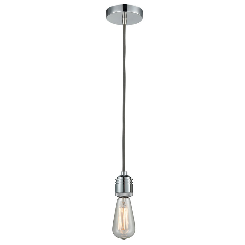 Cecil 1 - Light Single Pendant, Polished Chrome/Gray