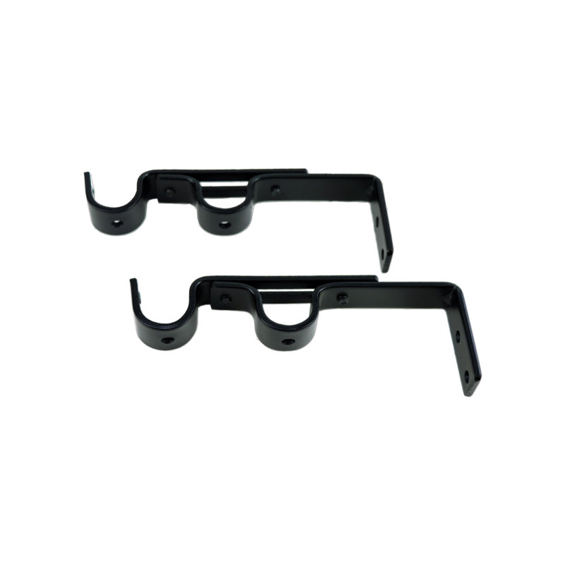 Support à rideaux double Allendale, Noir / peint, H 5,5 po