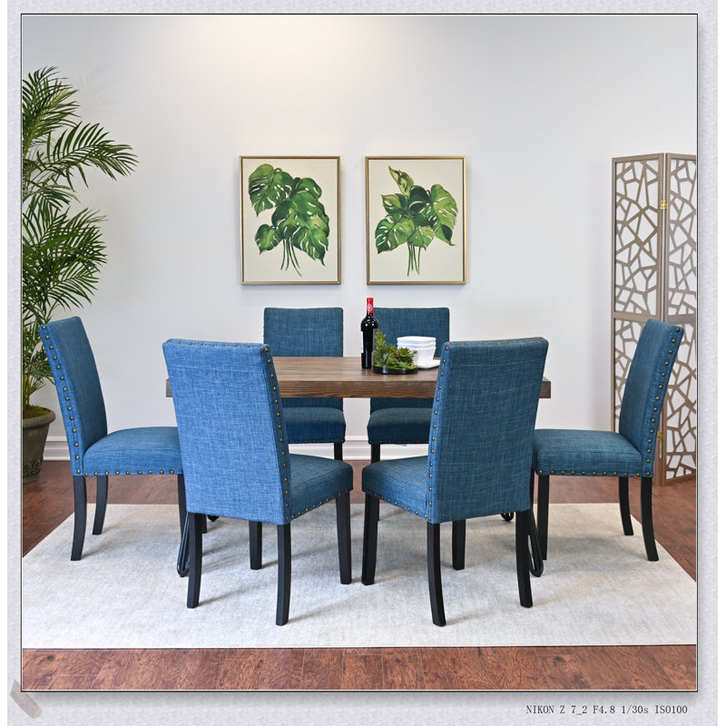Ensemble de salle à manger 7 pièces Amisos, pieds en épingle à cheveux avec chaises confortables pour les cuisines et les salles à manger modernes