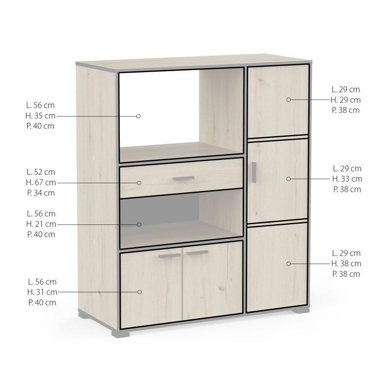 101cm Kitchen Pantry, Royal Oak/Black
