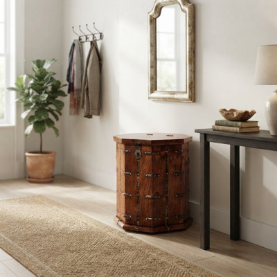 Solid Wood Abstract Accent Chest