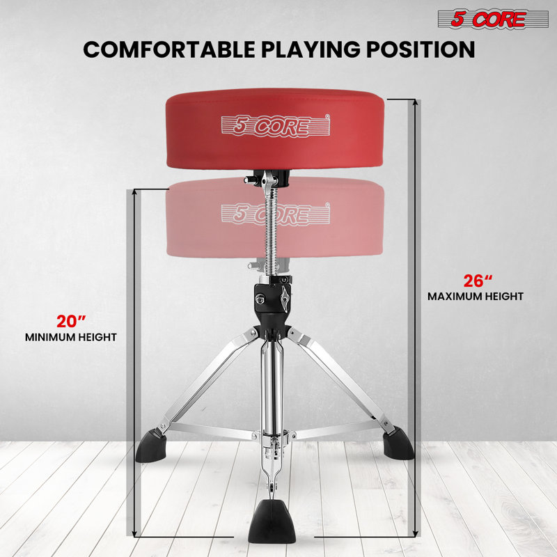 Siège de musicien 5 po Drum Throne, Rouge