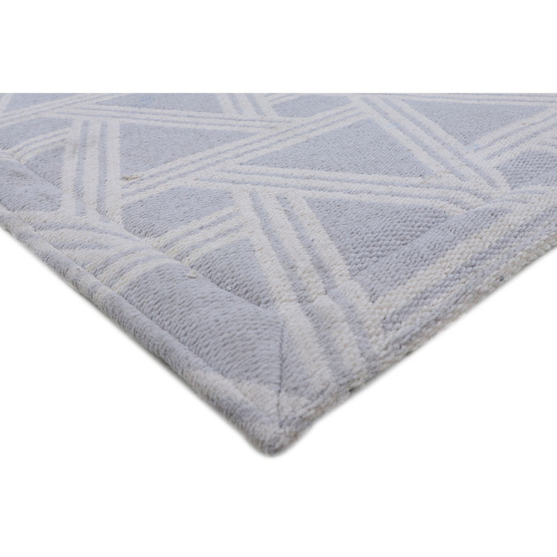 Light Gray Geometric Polyester Anti-Fatigue Kitchen Mat, 20" x 36"