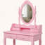 Ensemble de coiffeuse 4 tiroirs avec miroir et tabouret rembourré-1551406977