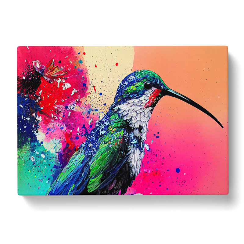 Painted Hummingbird Vol.3 Abstract - Wrapped Canvas, 35cm H x 50cm W x 3cm D