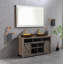 Miroir de salle de bain 60 po x 36 po à DEL avec cadre en aluminium, miroir de meuble-lavabo mural, anti-buée, mémoire, 3 couleurs, réglable en continu-263001096
