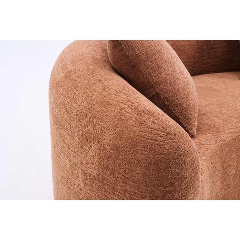 Canapé modulaire en chenille double profondeur, couleur corail, sans assemblage, L 66,9 po, espace pour petits appartements, deux coussins décoratifs, coussins en mousse haute, siège mi-moelleux, dossier rembourré, accoudoirs évasés, design décontracté américain