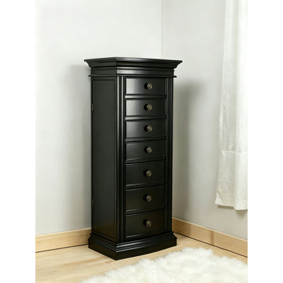 American Style Wood Standing Jewelry Cabinet Multi Compartment