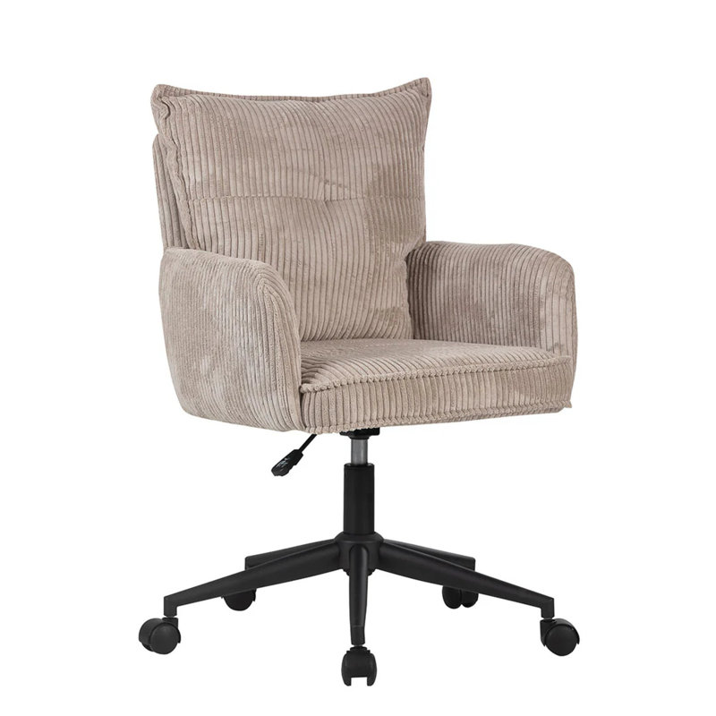 Fauteuil de coiffeuse pivotant Winegar, Bois beige