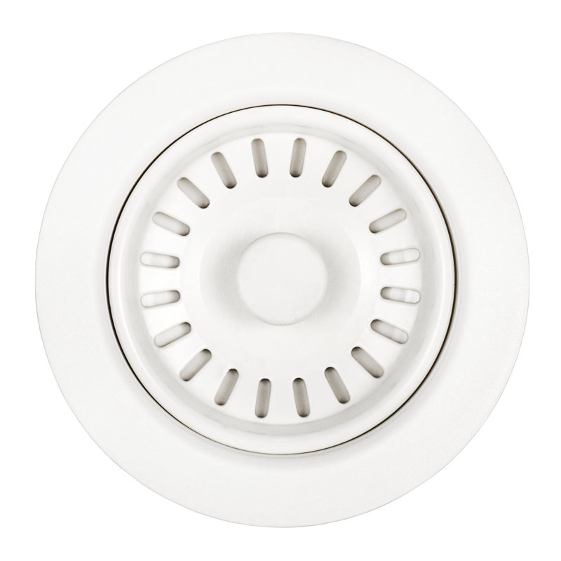 Ruvati Kitchen Sink Basket Strainer Drain Assembly, White