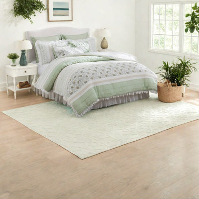 Elegant Cotton Comforter Bedding Set, Cal King, Farmhouse Style