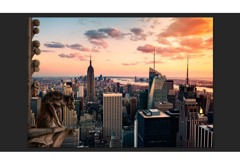 New York: Skyscrapers and Sunset 245cm x 350cm Wallpaper, 300 cm x 210 cm