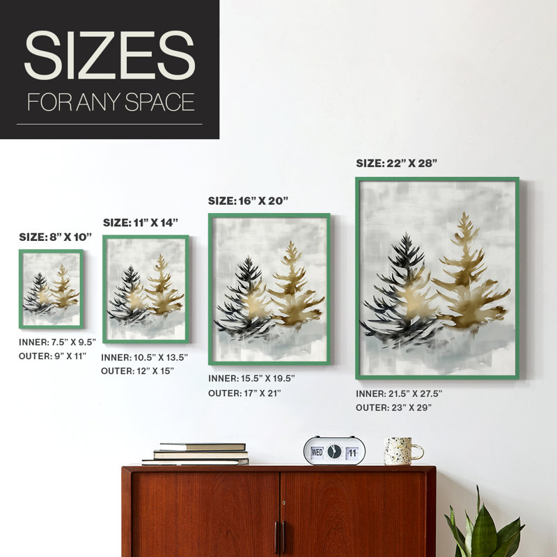 Framed Print - Solid Wood, 21" H x 17" W, Green