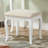 White Wood Vanity Desk And Chair - Adjustable Mirror & 5 Drawers For Makeup Cosmetic Storage Table Stool, Drawer Oval Care