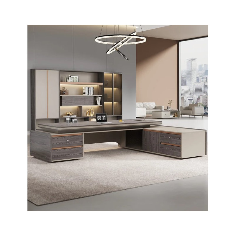 Mureil L-Shaped Manufactured Wood Reception Desk, 75cm H x 260cm W x 98cm D
