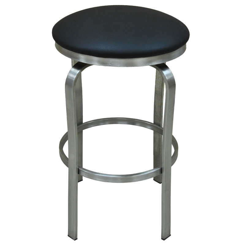 Swivel Upholstered Faux Leather Counter Stool