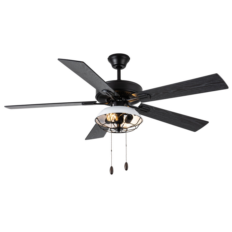 Ventilateur de plafond 52 po avec ensemble d'éclairage, Noir