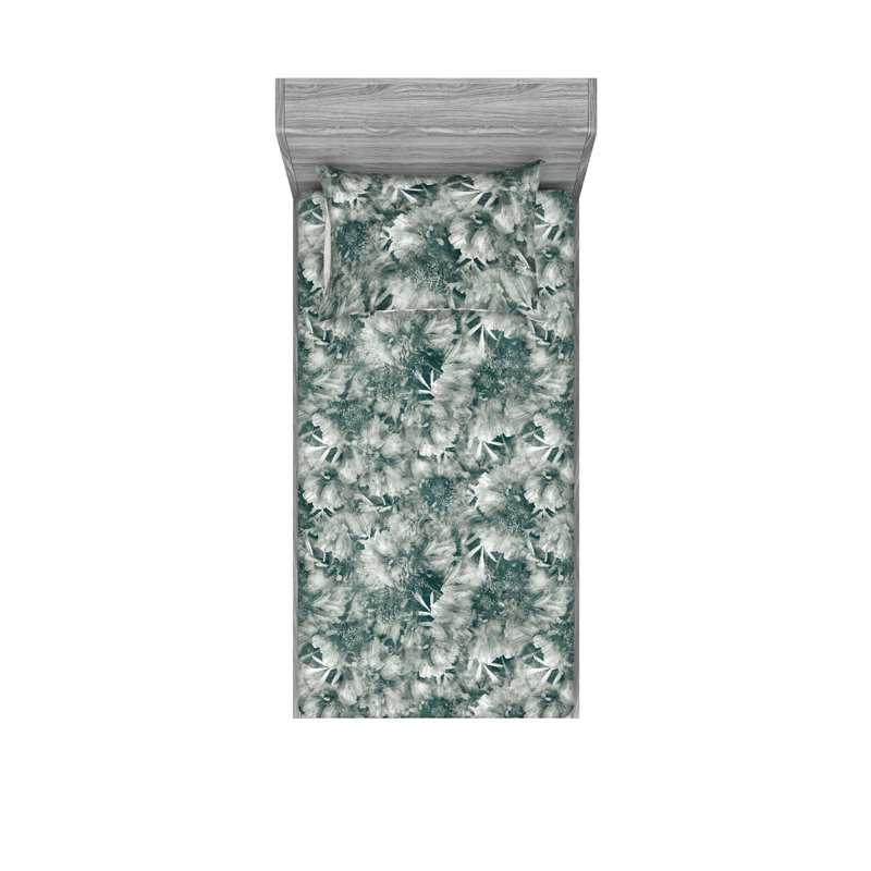 Drap-housse et taies décoratives 3 pièces Ambesonne, Ensemble de draps pour lit simple TG avec 1 taie d