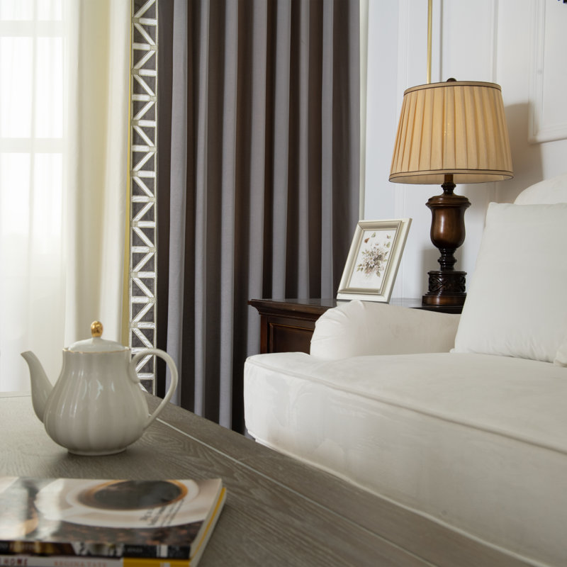 Athena Velvet Room Darkening Pair, 45" W x 84" L, Gray/White