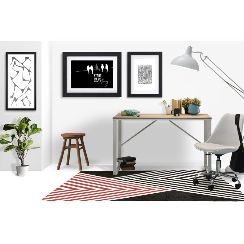 Tapis de chaise rectangulaire à poils courts Misa, L 48 po x L 72 po, Rouge