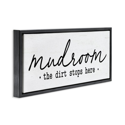 Mudroom Script Dirt Stops Here Floating Frame, design by Lettered and Lined