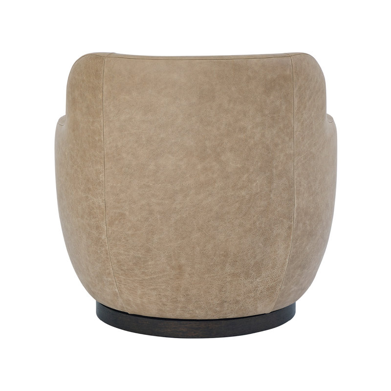 Curated Swivel Armchair, Top Grain Leather, Tan
