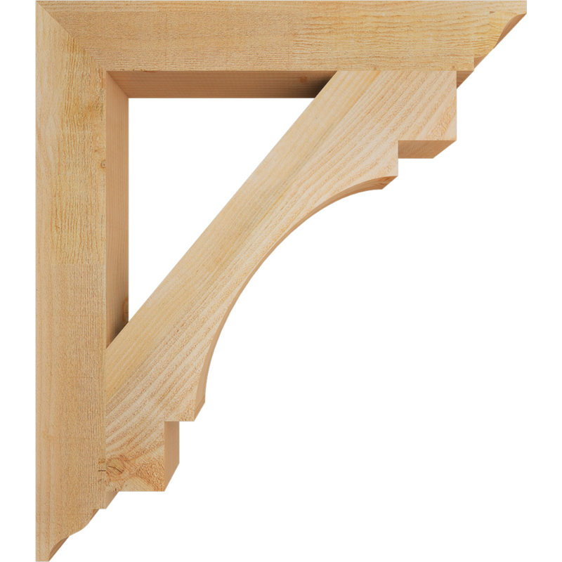 4"W x 28"D x 32"H Merced Traditional Rough Sawn Bracket, Douglas Fir, 32"H x 3.5"W x 28"D, Douglas Fir (Rough)
