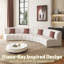 179" Modern Curved Sectional Sofa with Cushion