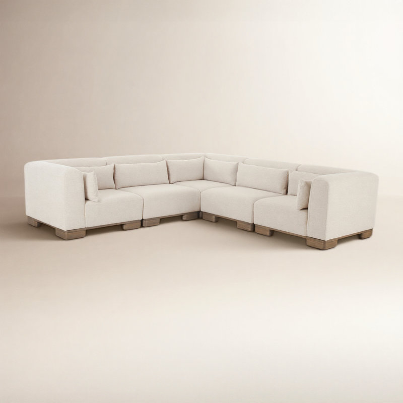 Beau Modular Sofa Performance Fabric, Beige, 30" H x 115" W x 115" D
