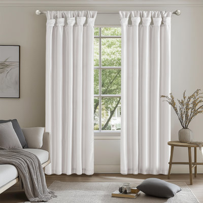 Sara Faux Silk Room Darkening Twist Tab Single Curtain Panel