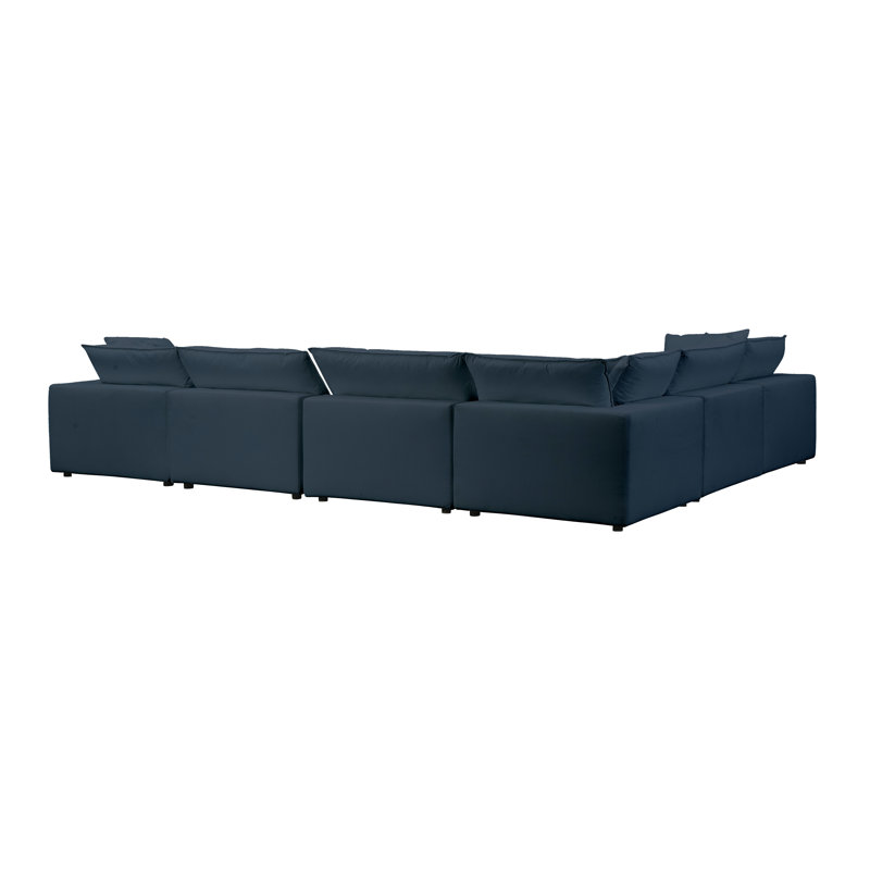 Ellaria Upholstered U-Shaped Sectional Reversible, Navy Livesmart®