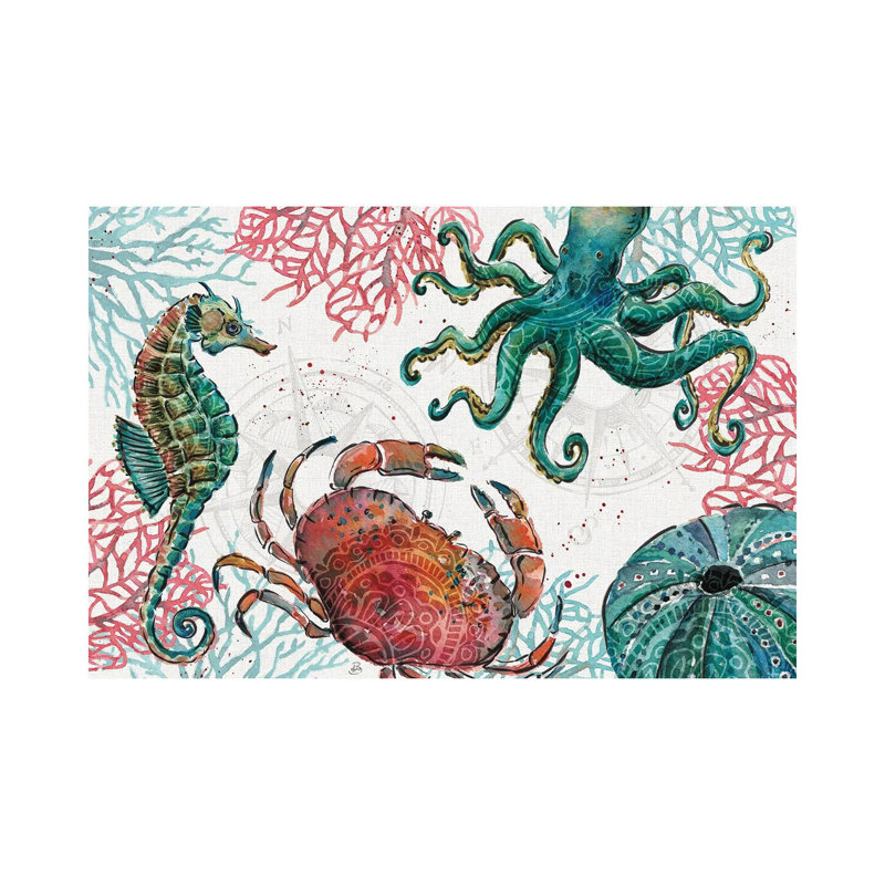 Ocean Finds I by Daphne Brissonnet - Wrapped Canvas Painting, 66.04 cm H x 45.72 cm W x 1.91 cm D