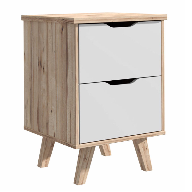 Lorreta 2 Drawer Bedside Table, White