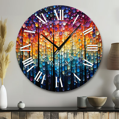 Hardedge Art Sublime Tree Symmetry II - Modern White Face Wall Clock