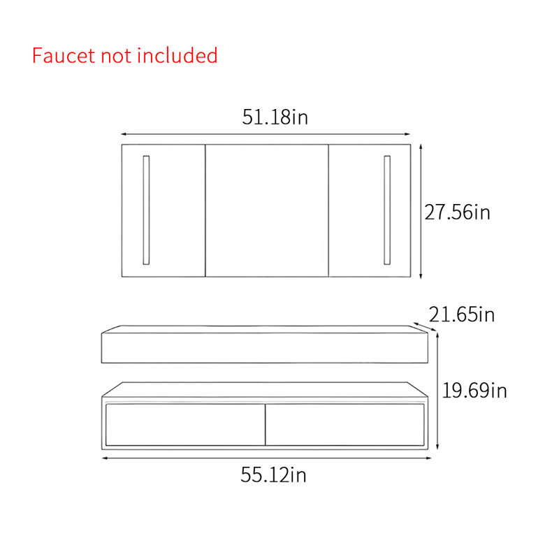 Simple design bathroom cabinet, Beige
