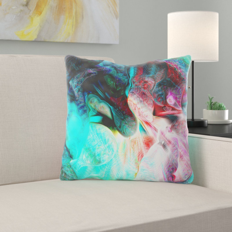 Housse et insert de coussin carré Sandie, Microsuède, Intérieur