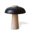 Petite lampe de table moderne en travertin beige jaune avec abat-jour en métal pour le salon de la chambre à coucher, ampoule incluse