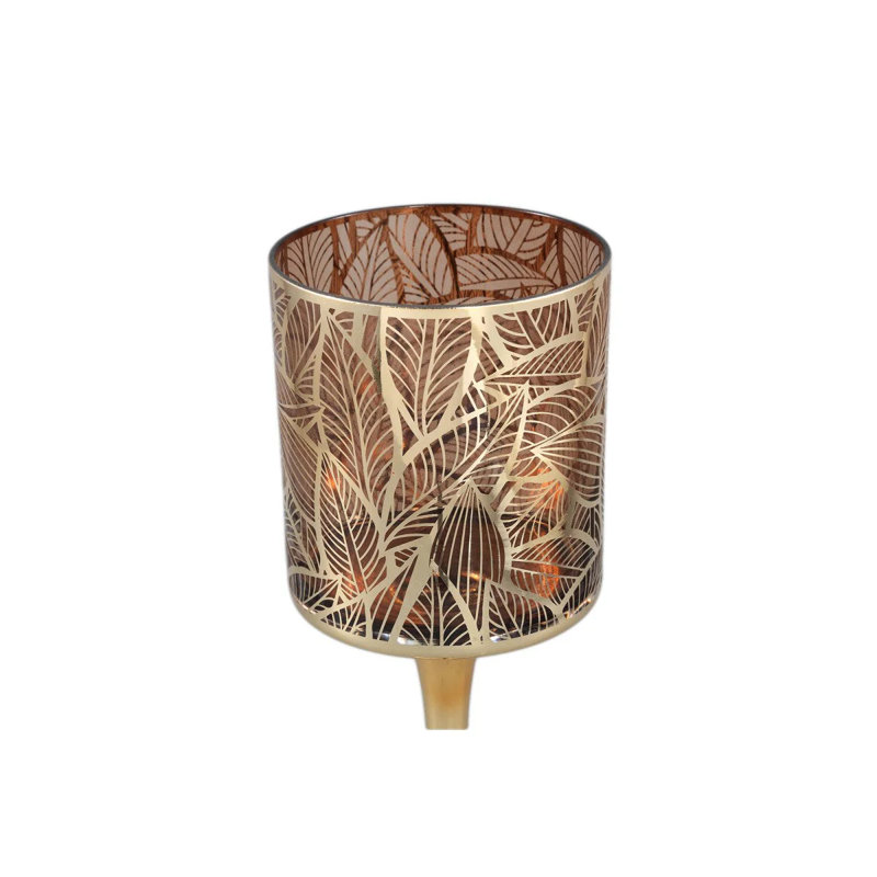 Glass Tealight Holder, 30cm H x 9cm W x 9cm D