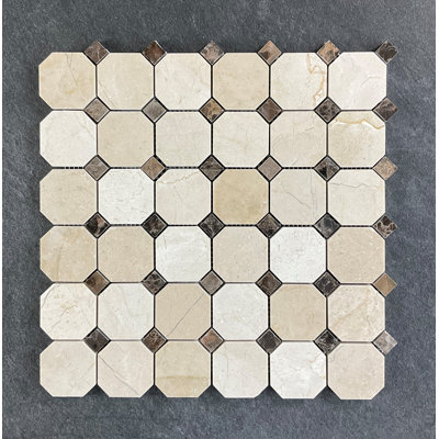 Échantillon - Carrelage mosaïque pour mur et plancher octogonal et à pois